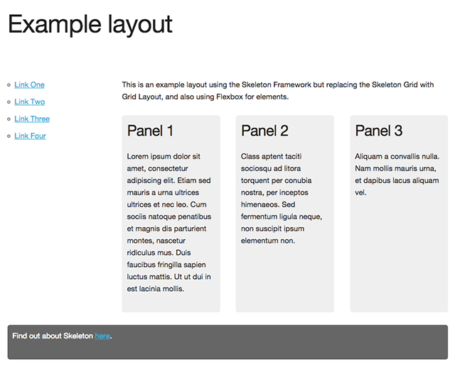 Simple Grid + Flexbox example.